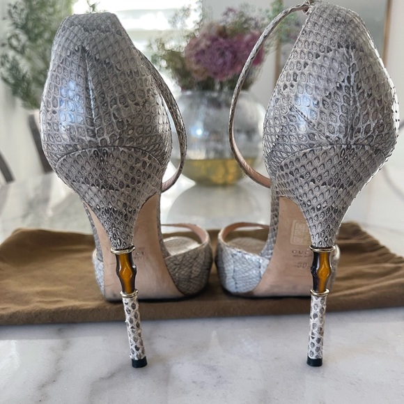 Gucci Python Bamboo Sandal Heel Size 38 - Picture 3 of 5